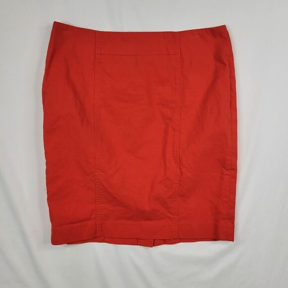 8P LOFT red orange back zip PENCIL SKIRT 8 petite - Picture 10 of 11